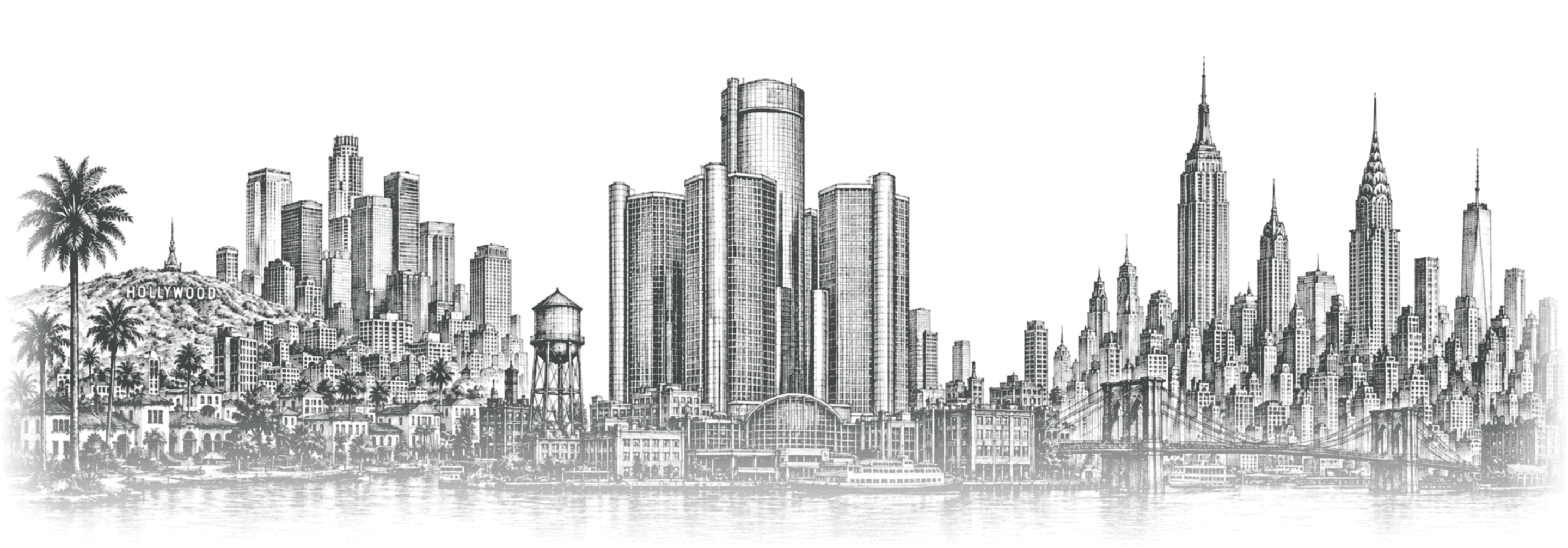 City skyline illustration representing coast to coast legal coverage across the United States